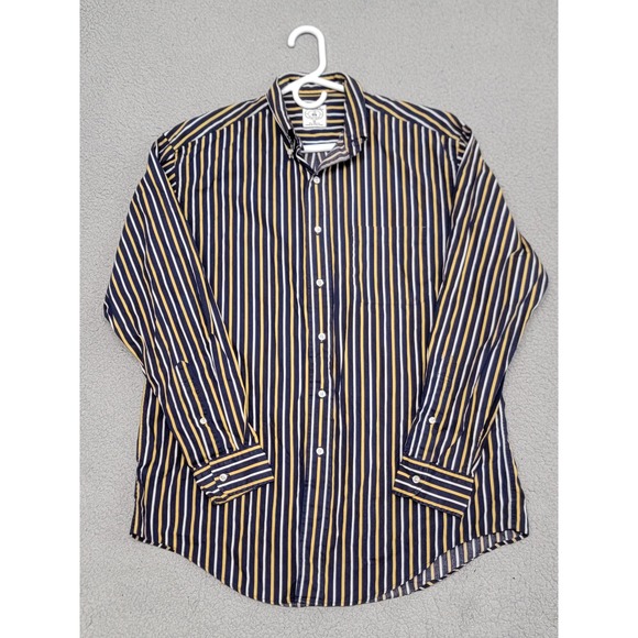 Vintage Brooks Brothers Sport Shirt Mens Medium Blue Striped Button Long Sleeve - Picture 1 of 8